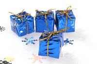 small blue christmas gifts